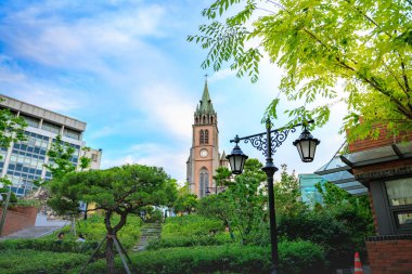 Üzerinde 18 Haziran 2017 Myeongdong katedralde Seoul city, South Korea