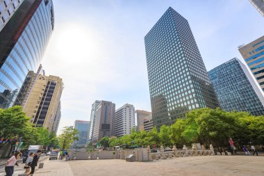 Üzerinde 19 Haziran 2017 Seul'de Jongno bölge şehir cityscape, 