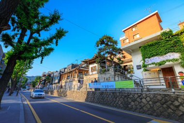 19 Haziran 2017 Samcheong Dong sokakta Seoul City, Kore