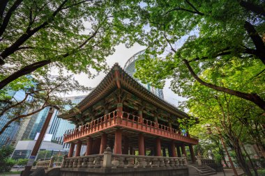 Seoul city, Güney Kore üzerinde 19 Haziran 2017 Bosingak Bell Pavyonu