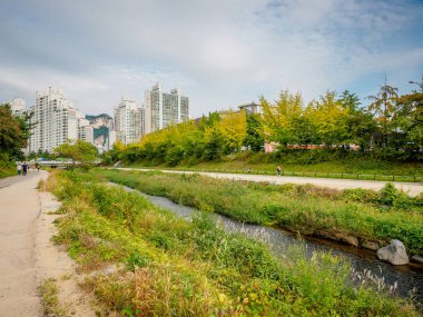Nehir, dere Sanggye-dong o dairelerde arkasında görünümünü