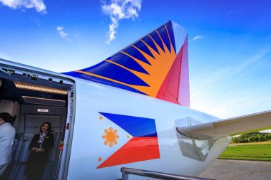 Philippine Airlines (PAL) at Caticlan airport clipart