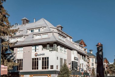 Kışın Whistler Köyü manzarası