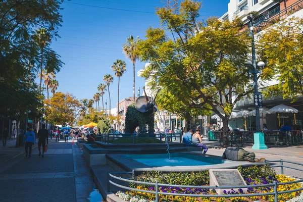 Santa Monica California February 2020 Third Street Promenade Premium Shopping — 스톡 사진