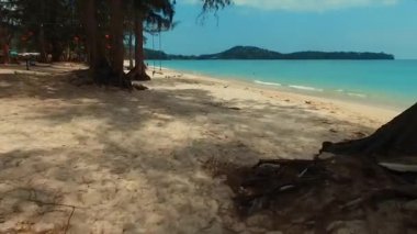 Havadan görünümü. Güzel bir Bang Tao Beach. Phuket Adası. Tayland. Avuç içi. Ağaçlar.