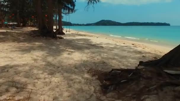 Luftaufnahme. schöner bang tao beach. Insel Phuket. Thailand. Palmen. Bäume. — Stockvideo