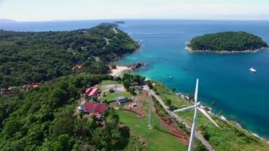 Prothep Cape havadan görünümü. Ya nui. Phuket. Tayland.