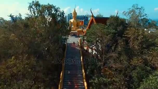 Antenne: Buddha-Hügel in Pattaya. — Stockvideo