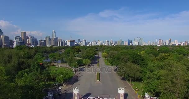 Antena: Król Rama 5 Park w mieście Bangkok. — Wideo stockowe