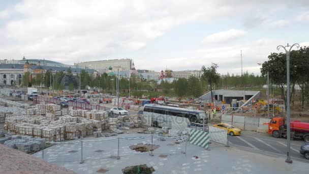 Aanleg van Zaryadye park — Stockvideo