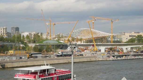 Construcción del parque Zaryadye — Vídeos de Stock