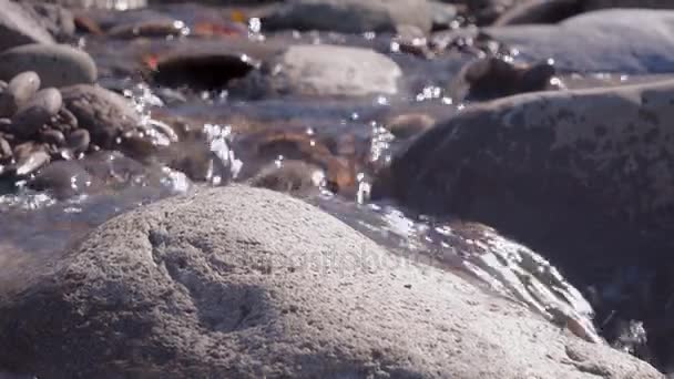 Big and small stones in water — Stock Video