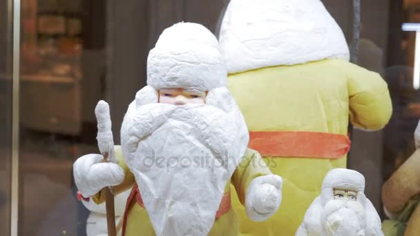Statuette Sovietiche Babbo Natale Vintage Ded Moroz Mostra Nel Centro — Video Stock