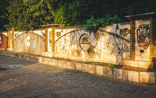Old wall at sunset in Nice