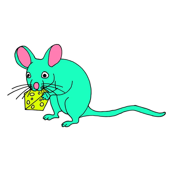 Mouse su sfondo bianco. Mouse su sfondo bianco. Schizzo del topo. Vettore del topo. Cartone animato del mouse. Mouse carino. Disegno del mouse. Texture del mouse. Animale topo. Mouse art. Carta del topo. Colore del mouse. Illustrazione del mouse. Logo del mouse. Topo — Vettoriale Stock