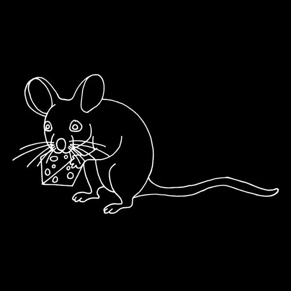 Ποντίκι σε μαύρο φόντο. Σκίτσο του ποντικού. Διάνυσμα ποντικού. Καρτούν των ποντικιών. Ποντίκι χαριτωμένο. Σχεδίαση ποντικού. Υφή ποντικού. Ποντίκι. Τέχνη του ποντικού. Κάρτα ποντικιού. Χρώμα ποντικιού. Εικονογράφηση ποντικιού. Το λογότυπο του ποντικιού. Ποντίκι — Διανυσματικό Αρχείο