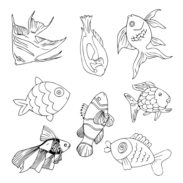 Логотип риби. Піктограма риби. Рибний плакат. Рибний банер. Рибний набір. Рибний вектор. Рибна ілюстрація. Рибний мультфільм. Рибний океан. Колекція риб. Рибне мистецтво. Рибне море. Риба намальована. Природа риби. Дизайн риби. Риба мила. Рибні елементи. Риба абстрактна. Рибні предмети. риби — стоковий вектор