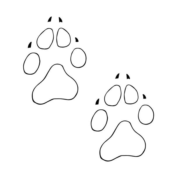 Câini de cale. Rezumat fond vectorial de amprentă animală. Urme de câini silueta picior ilustrație vectorială. Picior de câine siluetă și animal de companie picior de câine. Câine picior animal de companie și de imprimare câine picior.Dog — Vector de stoc