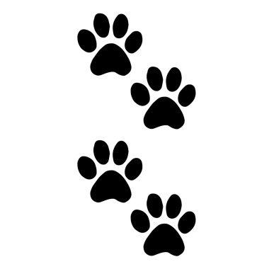 İz kedileri. Soyut hayvan ayak izi vektör arka plan. Kedilerayak siluet vektör illüstrasyon ayak ayak izleri. Köpek ayak silueti ve hayvan hayvan köpek ayak. Kedi ayak hayvan hayvan ve baskı köpek ayak. Kedi