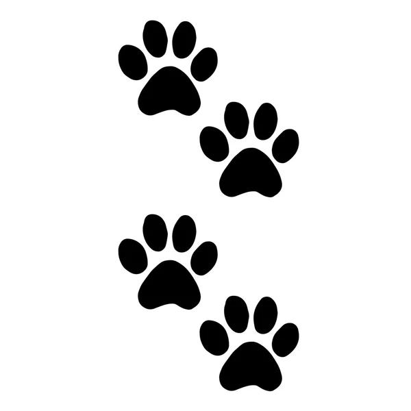 Trail cats. Abstract animal footprint vector background. Footprints of cats foot silhouette vector illustration. Dog foot silhouette and animal pet dog foot. Cat foot animal pet and print dog foot.Cat — Stock Vector