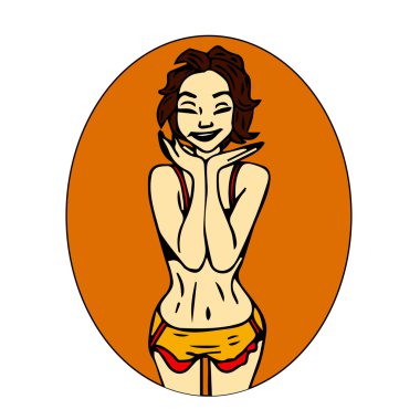 Manken kız. Model bikini. Örnek kadın. Model güzellik. Model kız vektörü. Model kız tasarımı... Model kız moda. Model kız sanatı. Model kız fantezisi. Kız logosu. Kız posteri. Kız kartı. Romantik kız.   