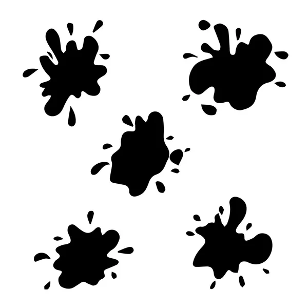 Blots Set. Collection of blood drops and stains. Vector set of blots, splash liquid and smudges. Colorful Retro Vector Stains, Blots, Splashes Set. Paint Splatters. Hand Drawn Splashes Vector. Splash. Splashes decoration. Splashes texture. Splashes — Stock Vector