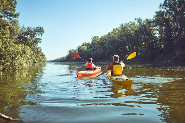 A canoe trip on the river in the summer. — Stock Photo, Image