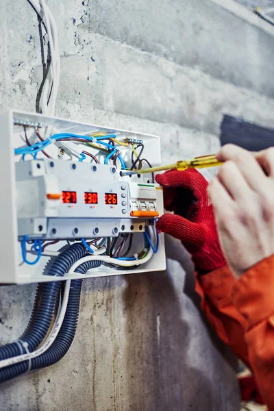 Conexión Del Sistema Alimentación Electricidad — Foto de Stock