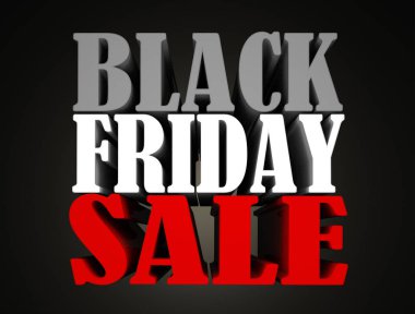 Siyah Cuma satış 3d metni oluşturmak