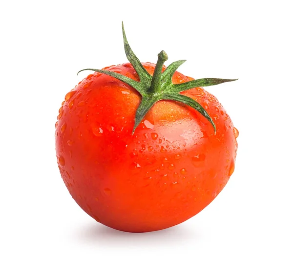 Tomat dengan tetes terisolasi pada latar belakang putih — Stok Foto