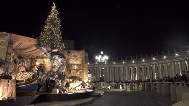 Рождество на площади Святого Петра — стоковое видео