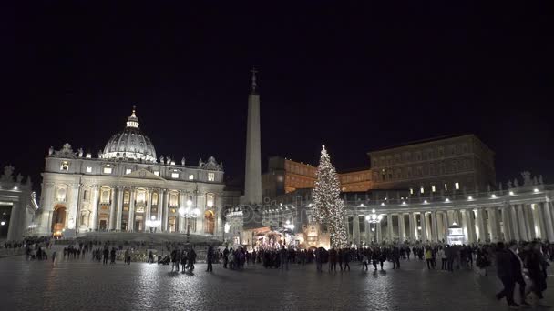 Karácsonyi ünneplik a Szent Péter tér - 23, 2016 decemberéig Róma, Olaszország — Stock videók