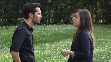 sevgi dolu çift canlı tartışmalar parkta