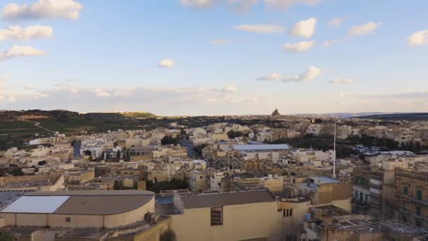 Boven- en een panoramisch uitzicht op Malta Valletta — Stockvideo