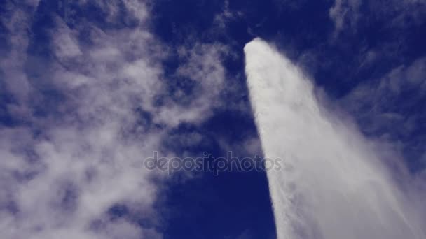 详细的水塔-"喷泉"在日内瓦的喷泉 — 图库视频影像