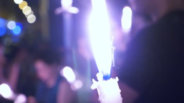 Procissão de tocha, queima de velas durante — Vídeo de Stock