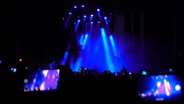 Tömeg a rajongók a koncerten — Stock videók