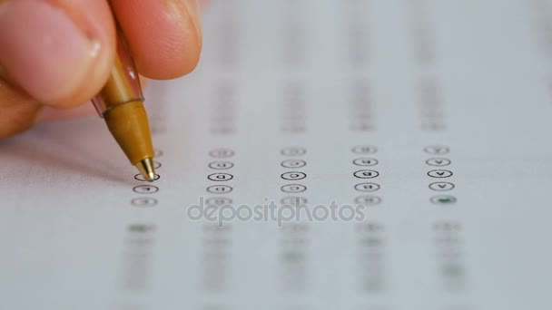 Filling in  a multiple-choice test
