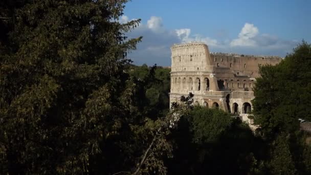 Vista del Coliseo Roma, Italia — Vídeos de Stock