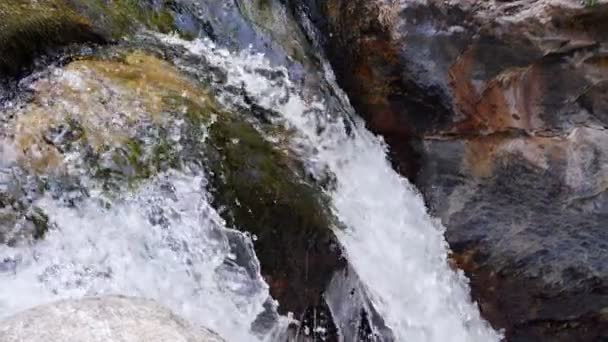 Vann som flyter på klippen – stockvideo