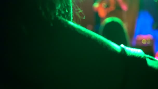 Woman's face during a concert — Stock Video