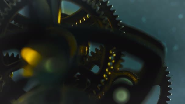 Extreme close up of clock's mechanism — Stock Video
