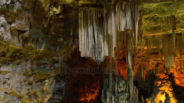 Грасси Пучнано Апулия Италия Внутри Прекрасный Вид Пещеру — стоковое видео
