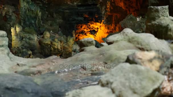 Naturlig Belysning Cave Grotta Putignano Puglia Italien — Stockvideo