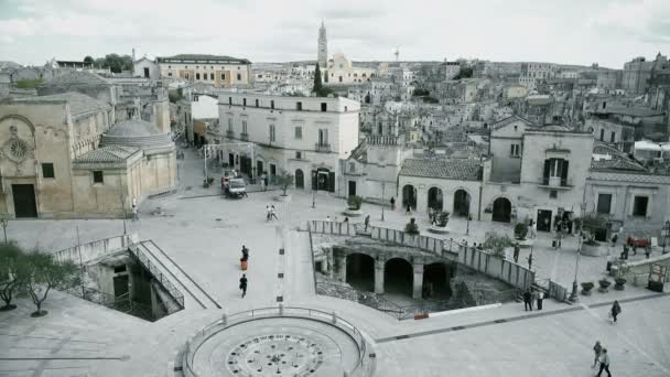 Beautiful View Matera Culture Capital 2019 — Stock Video