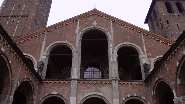 Magnífica Vista Basílica San Ambrosio Milán Italia — Vídeo de stock