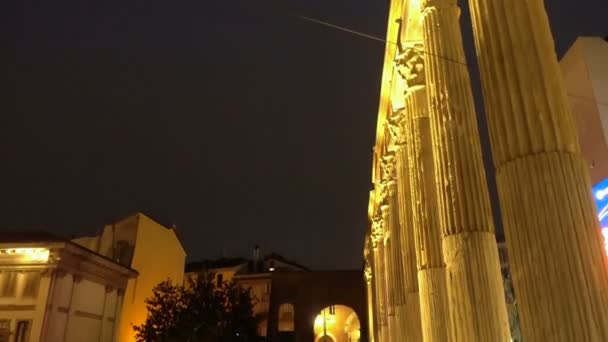 Suggestiva Veduta Porta Romana Dalla Notte Dicembre 2017 Milano — Video Stock