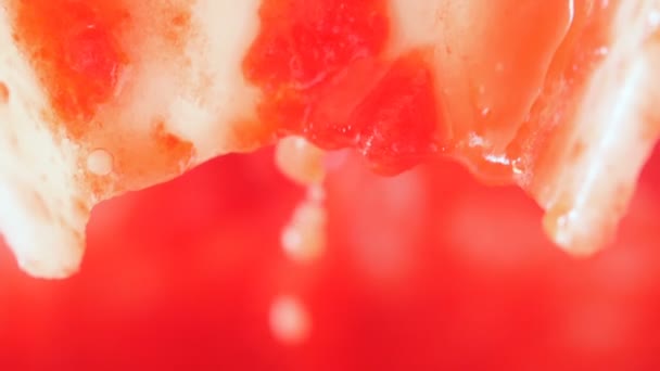 Fresh Tomato Sauce Flowing Italian Tradition Slow Motion — Stock Video