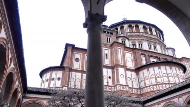 Velkolepý Svatá Marie Grace Milán Itálie — Stock video