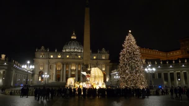 Nacimiento Navidad San Pedro Navidad Diciembre 2017 Roma Italia — Vídeo de stock